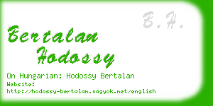 bertalan hodossy business card